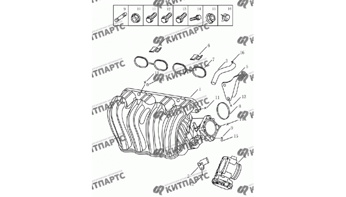 Коллектор впускной (1.5L DVVT) Geely Emgrand (EC7)