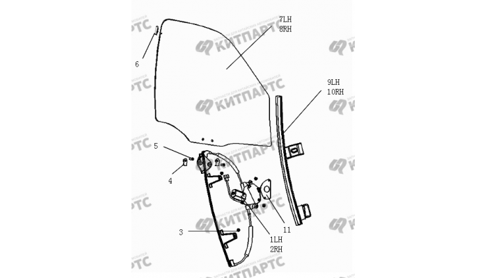 Стеклоподъемник передней двери Geely Otaka (CK)