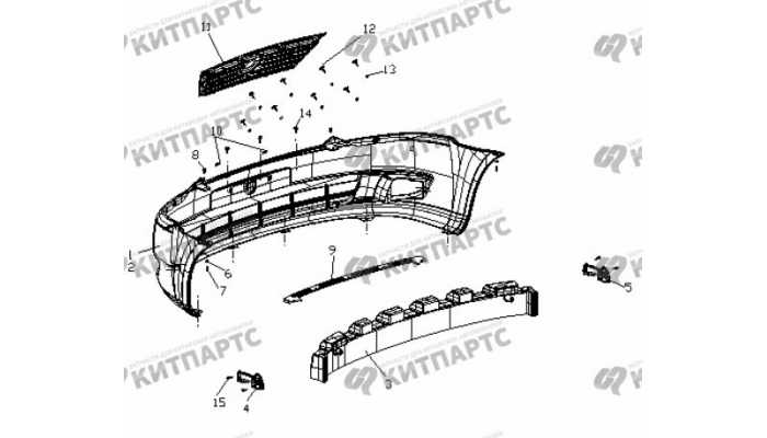 Бампер передний Geely